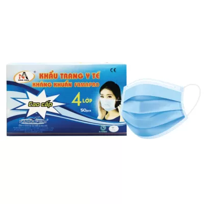 Khẩu Trang Y Tế 4 Lớp Nam Anh Xanh